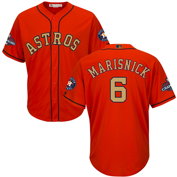 Astros 6 Jake Marisnick Orange 2018 Gold Program Cool Base Jersey