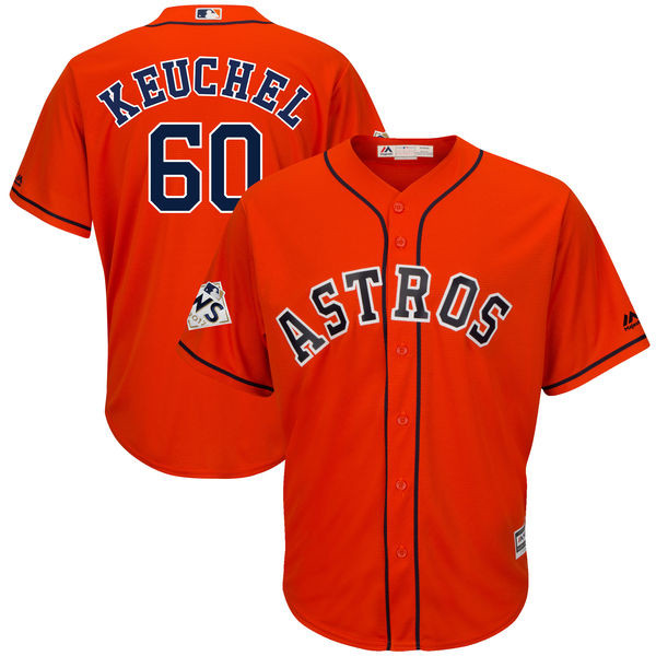 Astros 60 Dallas Keuchel Orange 2017 World Series Bound Cool Base Player Jersey