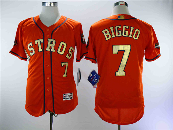 Astros 7 Craig Biggio Orange 2018 Gold Program Flexbase Jersey