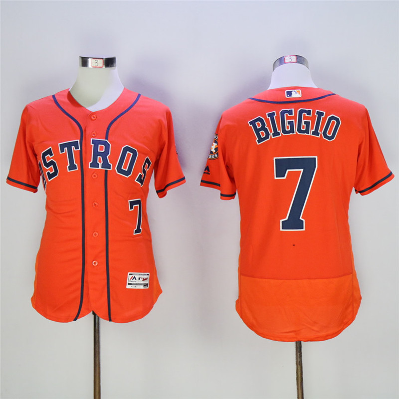 Astros 7 Craig Biggio Orange Flexbase Jersey