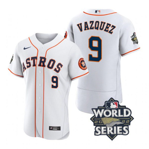Astros 9 Christian Vazquez White Nike 2022 World Series Flexbase Jersey