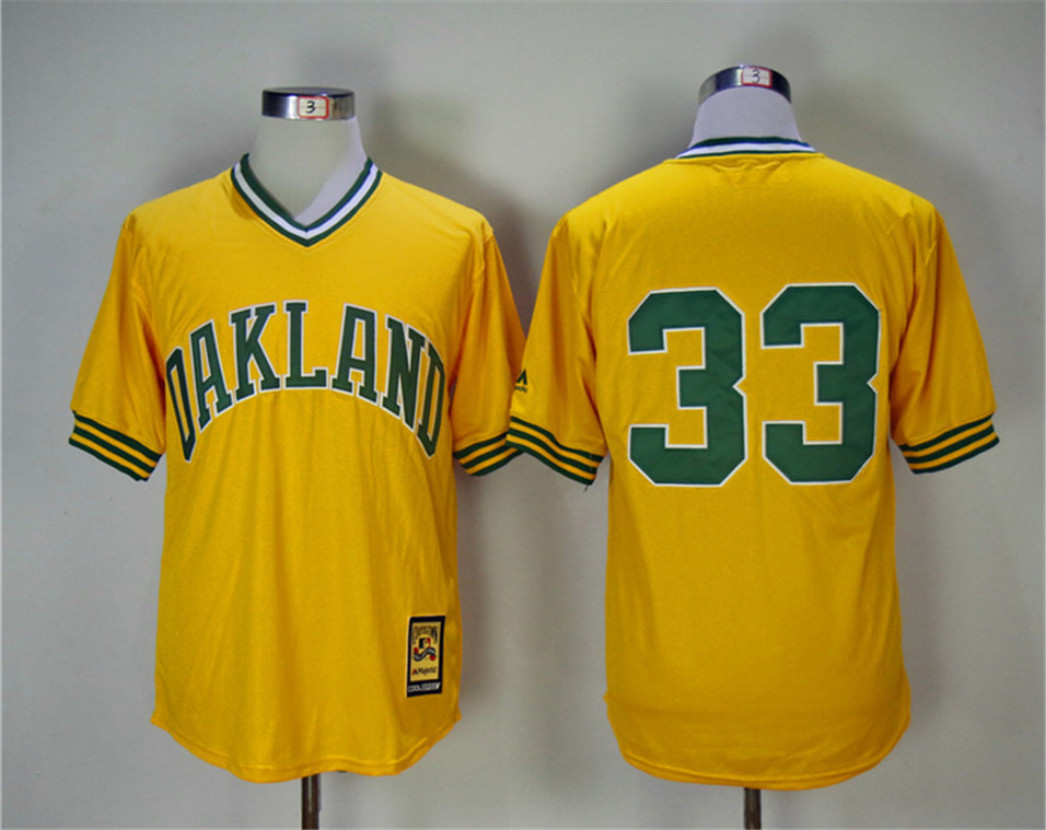 Athletics 33 Jose Canseco Yellow Turn Back The Clock Copperstown Collection Jersey