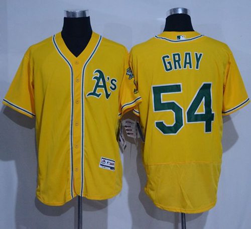 Athletics 54 Sonny Gray Gold Flexbase Authentic Collection Stitched MLB Jersey