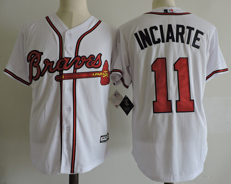 Atlanta Braves 11 Ender Inciarte White Flexbase Authentic Collection Stitched MLB Jersey