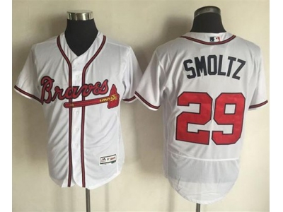 Atlanta Braves 29 John Smoltz White Flexbase Authentic Collection Stitched MLB Jersey