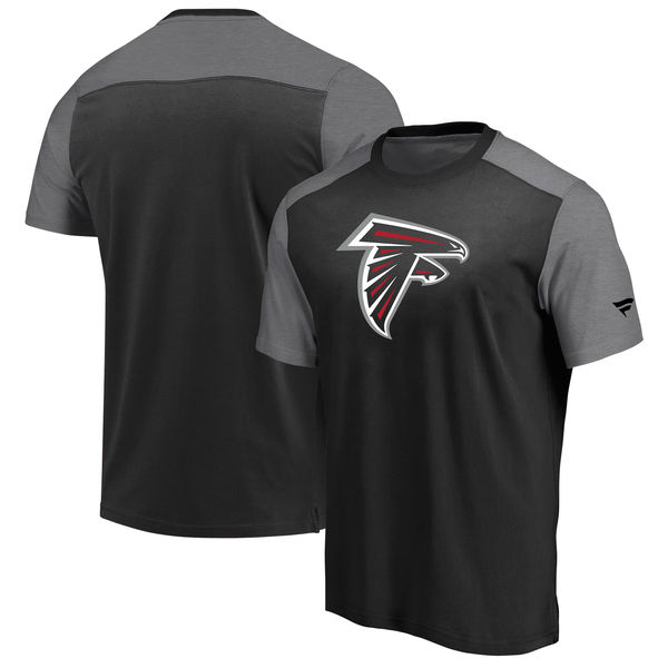 Atlanta Falcons NFL Pro Line by Fanatics Branded Iconic Color Block T Shirt BlackHeathered Gray
