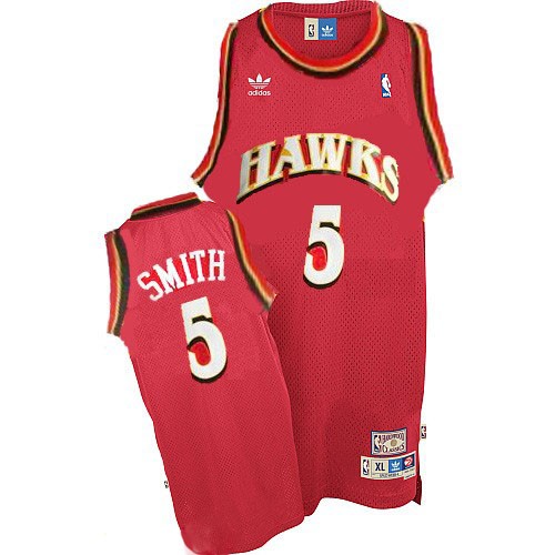 Atlanta Hawks Josh Smith 5 Red NBA Throwback Jerseys