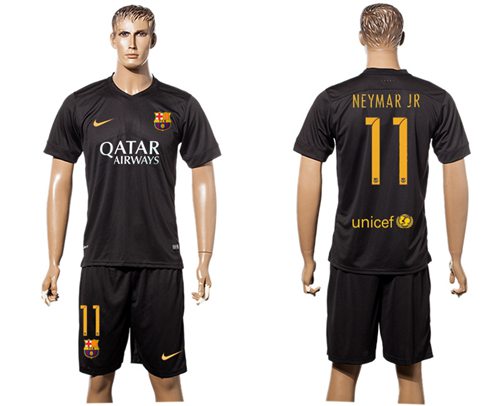Barcelona 11 Neymar Jr Black Soccer Club Jersey