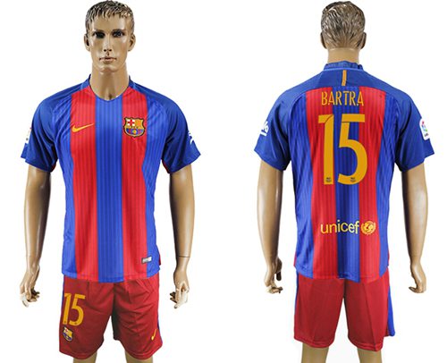Barcelona 15 Bartra Home Soccer Club Jersey