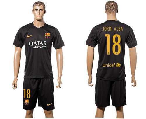 Barcelona 18 Jordi Alba Black Soccer Club Jersey