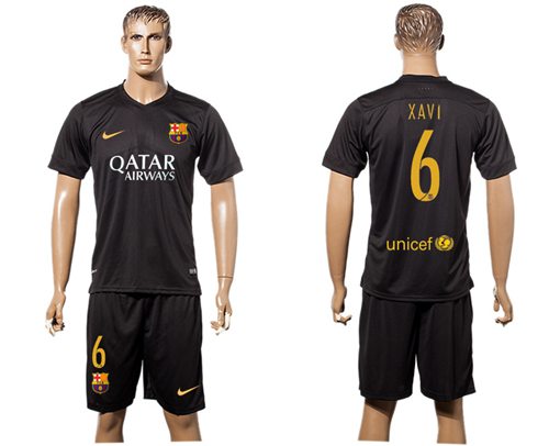 Barcelona 6 Xavi Black Soccer Club Jersey