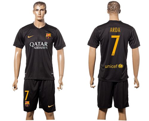 Barcelona 7 Arda Black Soccer Club Jersey