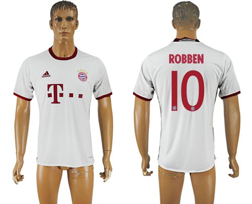 Bayern Munchen 10 Robben White Soccer Club Jersey