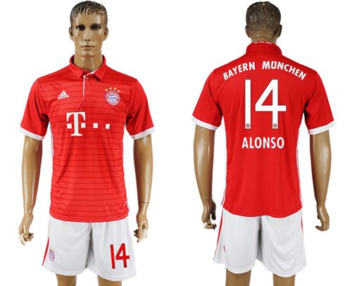 Bayern Munchen 14 Alonso Home Soccer Club Jersey