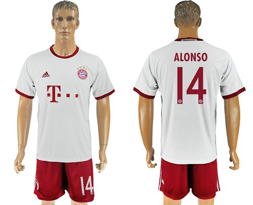 Bayern Munchen 14 Alonso Sec Away Soccer Club Jersey