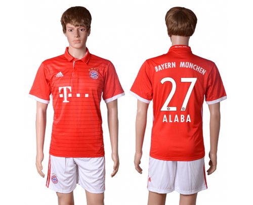Bayern Munchen 27 Alaba Home Soccer Club Jersey
