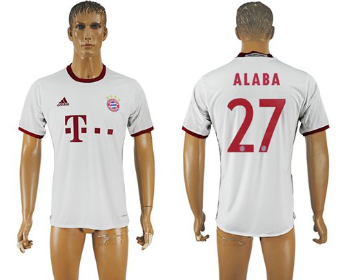 Bayern Munchen 27 Alaba White Soccer Club Jersey
