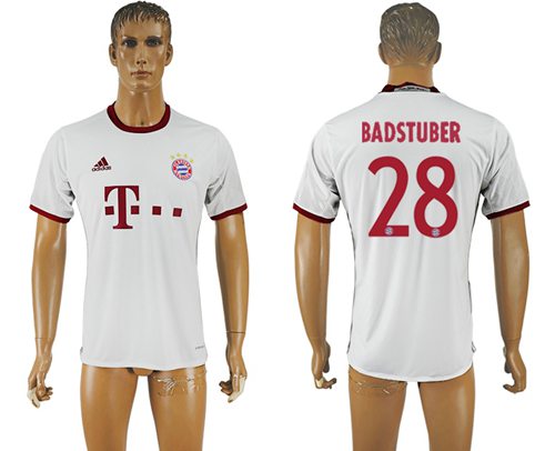 Bayern Munchen 28 Badstuber White Soccer Club Jersey