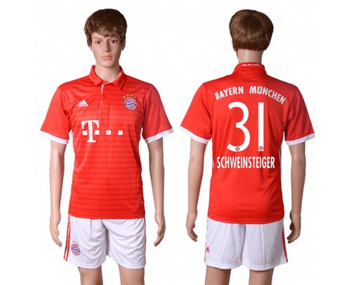 Bayern Munchen 31 Schweinsteiger Home Soccer Club Jersey