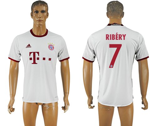 Bayern Munchen 7 Ribery White Soccer Club Jersey
