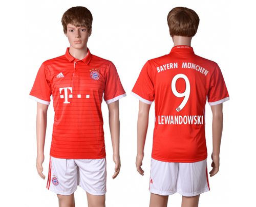 Bayern Munchen 9 Lewandowski Home Soccer Club Jersey