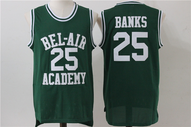 Bel Air Academy 25 Carlton Banks Green Stitched Movie Jersey