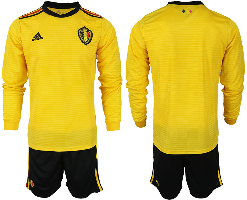 Belgium Away 2018 FIFA World Cup Long Sleeve Soccer Jersey