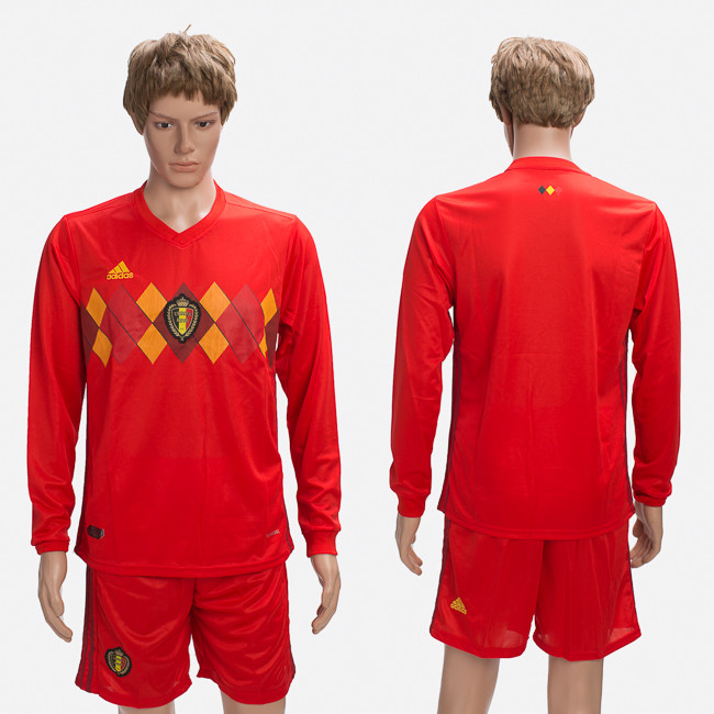 Belgium Home 2018 FIFA World Cup Long Sleeve Soccer Jersey