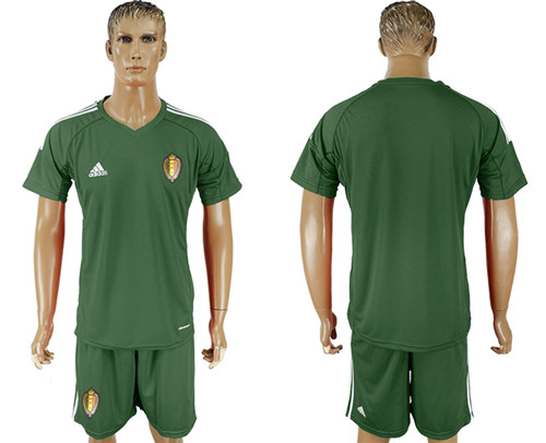 Belgium Military Green Goalkeeper 2018 FIFA World Cup Soccer Jersey