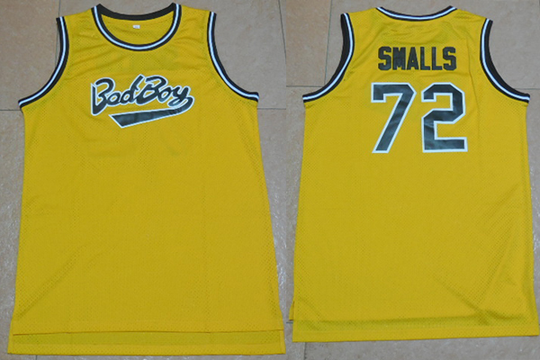 Biggie Smalls 72 Bad Boy Basketball yellow Jersey