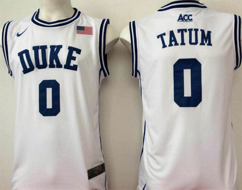 Blue Devils 0 Jayson Tatum Royal White Basketball Elite Stitched NCAA Jersey