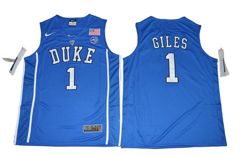Blue Devils 1 Harry Giles Blue Basketball Elite Stitched NCAA Jersey