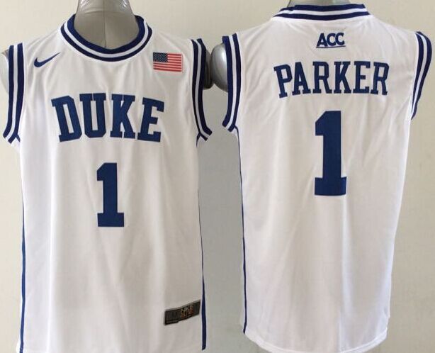 Blue Devils 1 Jabari Parker White Basketball Stitched NCAA Jersey