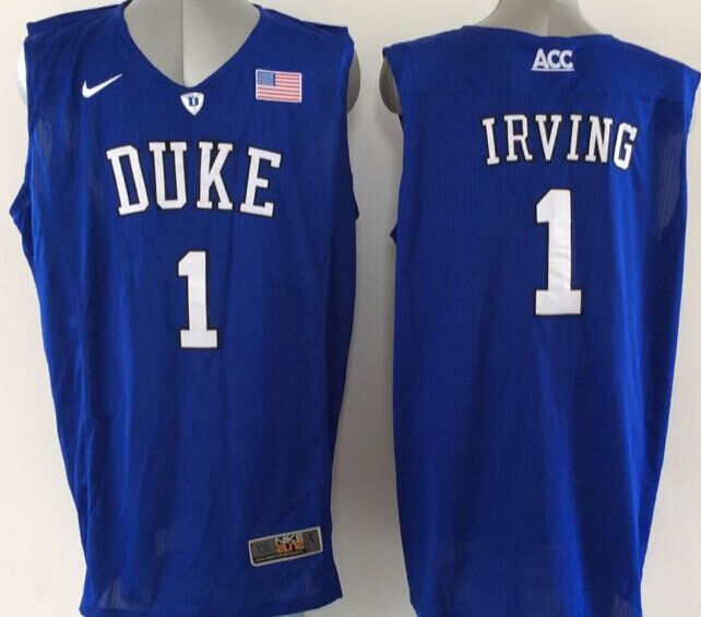 Blue Devils 1 Kyrie Irving Blue Basketball Stitched NCAA Jerseys