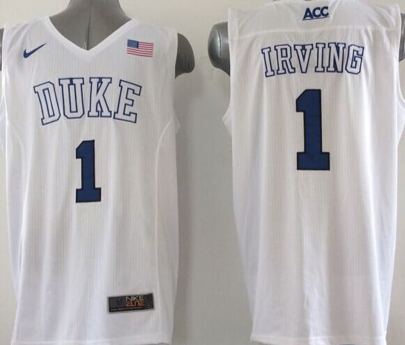 Blue Devils 1 Kyrie Irving White Basketball Stitched NCAA Jerseys