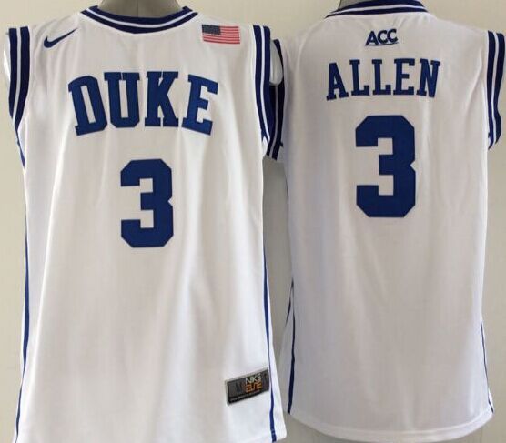 Blue Devils 3 Grayson Allen White Basketball Stitched NCAA Jersey