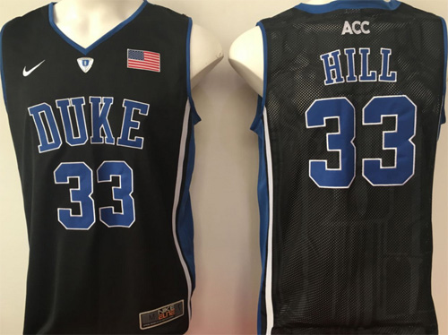 Blue Devils 33 Grant Hill Black Basketball Elite V Neck Stitched NCAA Jersey