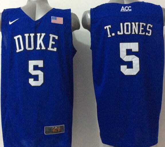 Blue Devils 5 Tyus Jones Royal Blue Basketball Elite Stitched NCAA Jerseys