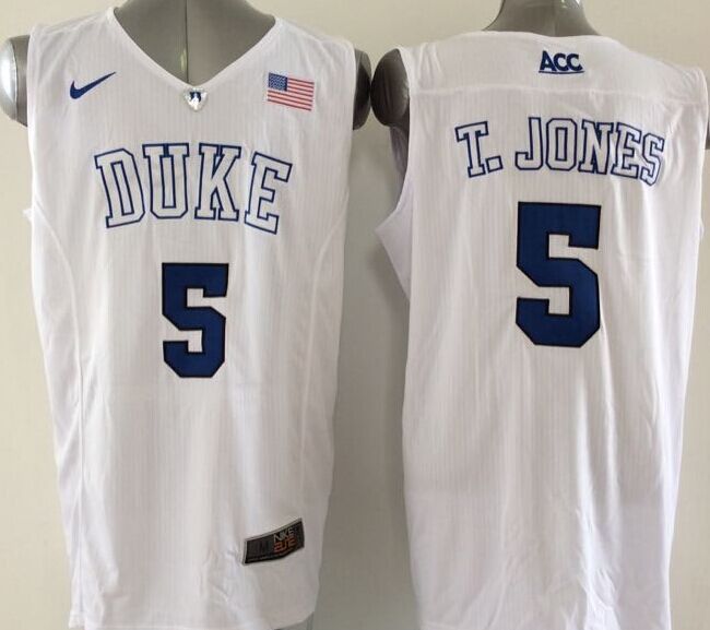 Blue Devils 5 Tyus Jones Royal White Basketball Elite Stitched NCAA Jersey