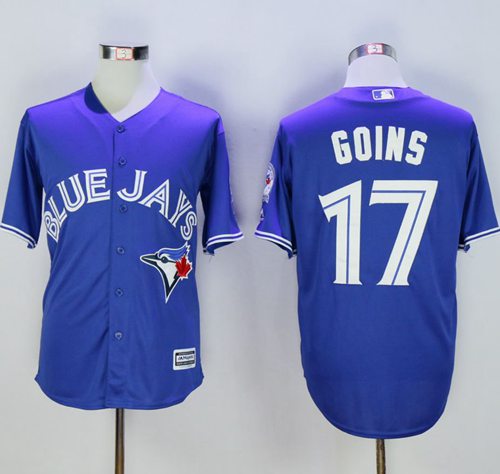 Blue Jays 17 Ryan Goins Blue New Cool Base 40th Anniversary Stitched MLB Jersey