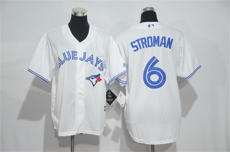 Blue Jays 6 Marcus Stroman White Canada Day Youth Stitched MLB Jersey