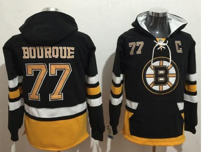 Boston Bruins 77 Ray Bourque Black Name and Number Pullover NHL Hoodie