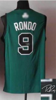 Boston Celtics Revolution 30 Autographed 9 Rajon Rondo Green Black No Stitched NBA Jersey