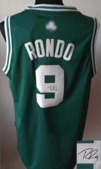 Boston Celtics Revolution 30 Autographed 9 Rajon Rondo Green White No Stitched NBA Jersey