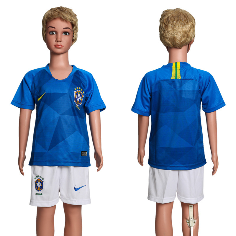 Brazil Away Youth 2018 FIFA World Cup Soccer Jersey