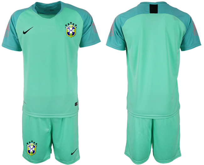 Brazil Green 2018 FIFA World Cup Goalkeeper Soccer Jersey