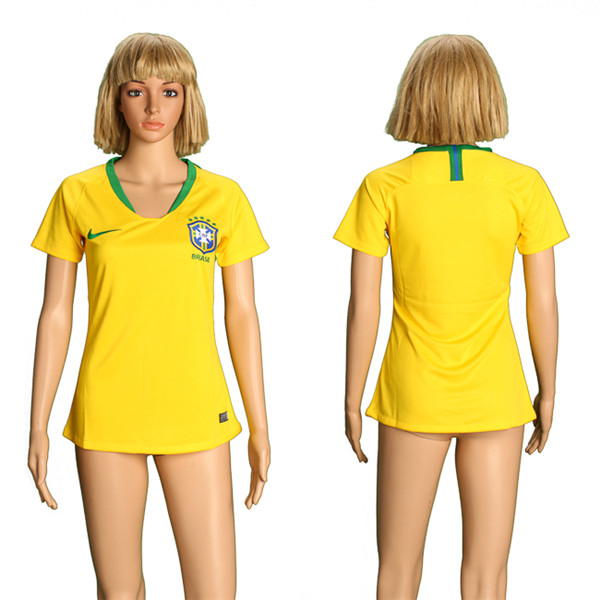 Brazil Home Women 2018 FIFA World Cup Soccer Jersey