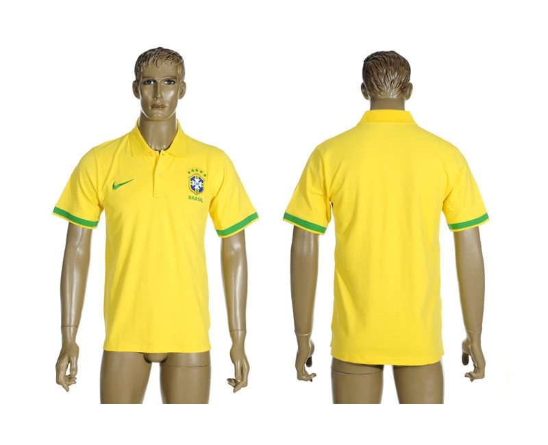 Brazil Yellow Soccer Polo Shirt