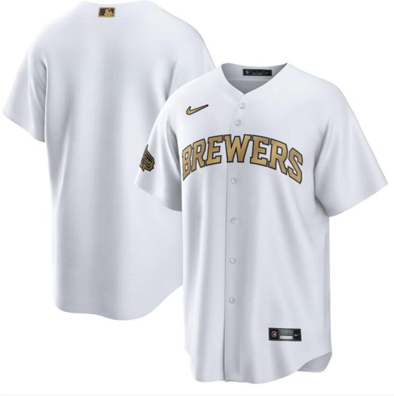 Brewers Blank White Nike 2022 MLB All Star Cool Base Jersey