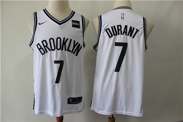 Brooklyn Nets #7 Kevin Durant 2019 20 Association Jersey   White Jersey
